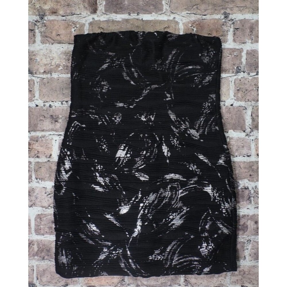 Vintage Deb Juniors Black Strapless Dress Bodycon Mini Y2K Whimsigoth Clubwear M